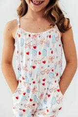 Red, White, & Sweet Strappy Play Romper - Mila & Rose ® - Flyclothing LLC