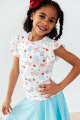 Red, White, & Sweet S/S Ruffle Tee - Mila & Rose ® - Flyclothing LLC