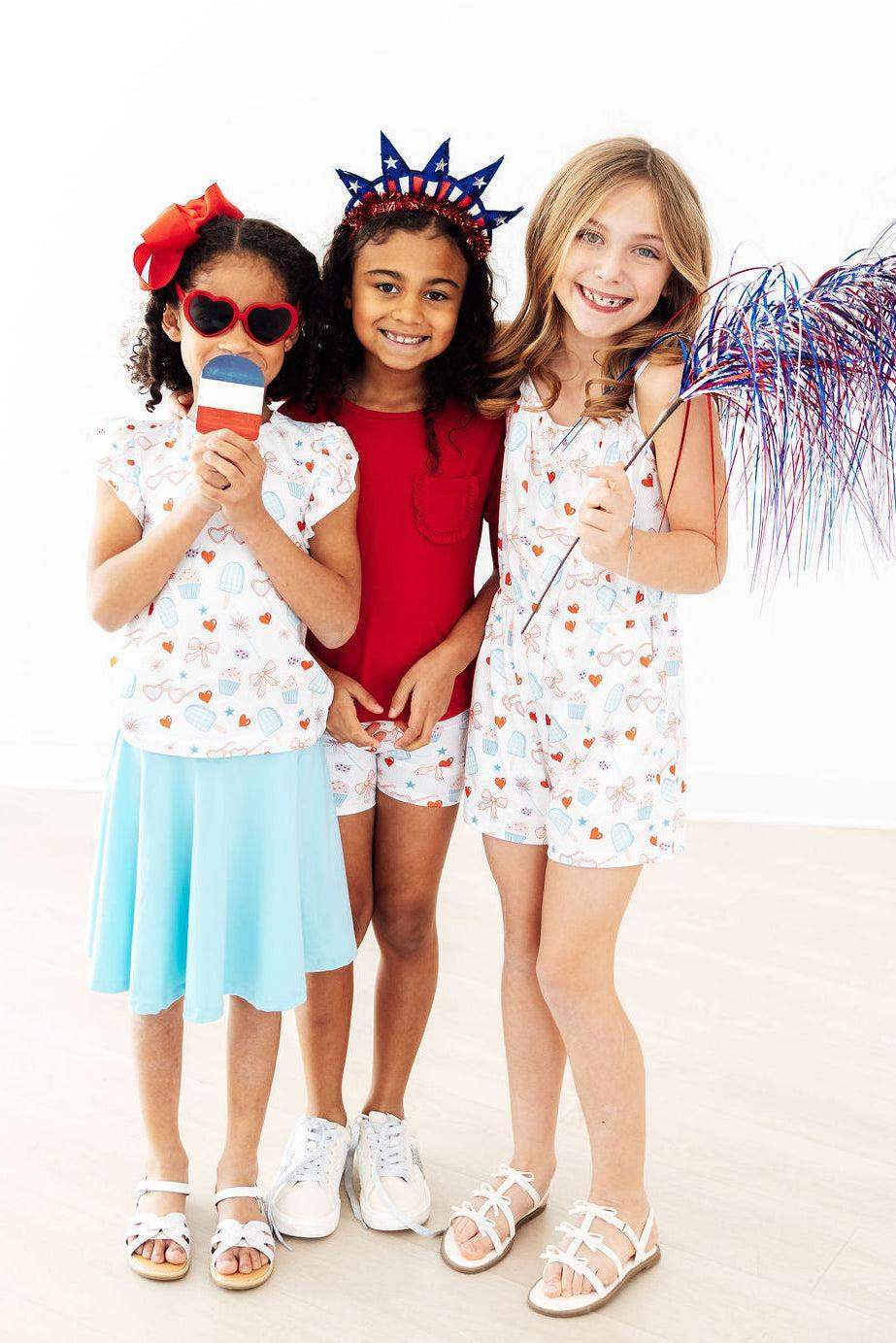 Red, White, & Sweet S/S Ruffle Tee - Mila & Rose ® - Flyclothing LLC