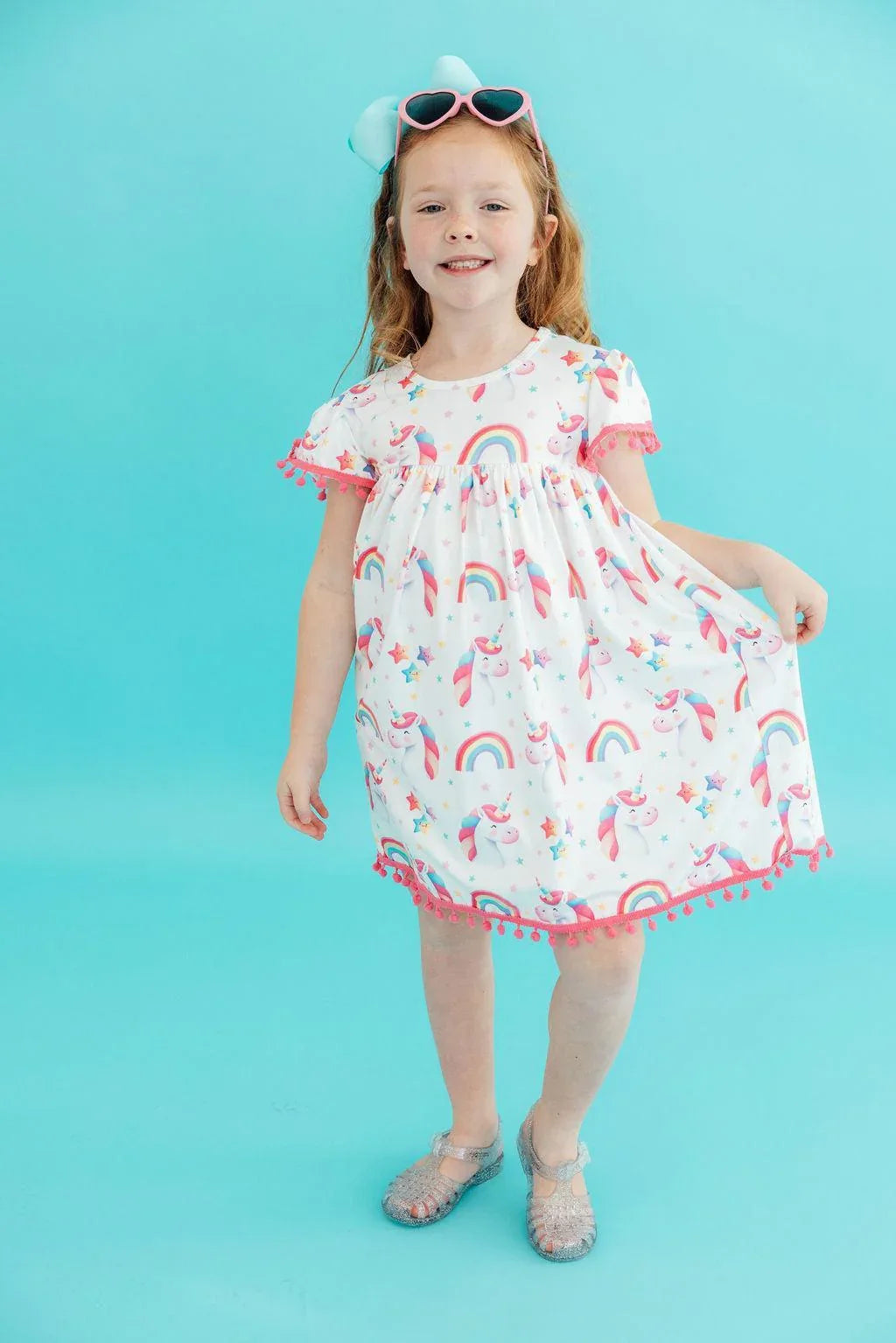Unicorn Magic Pom Pom Dress - Mila & Rose ® - Flyclothing LLC