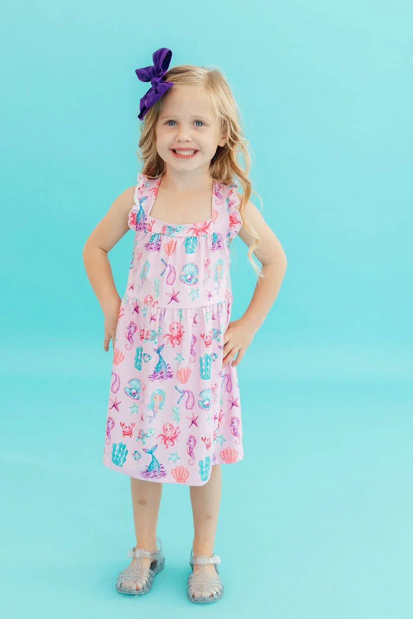Under the Sea Ruffle Cross Back Dress - Mila & Rose ® - Flyclothing LLC