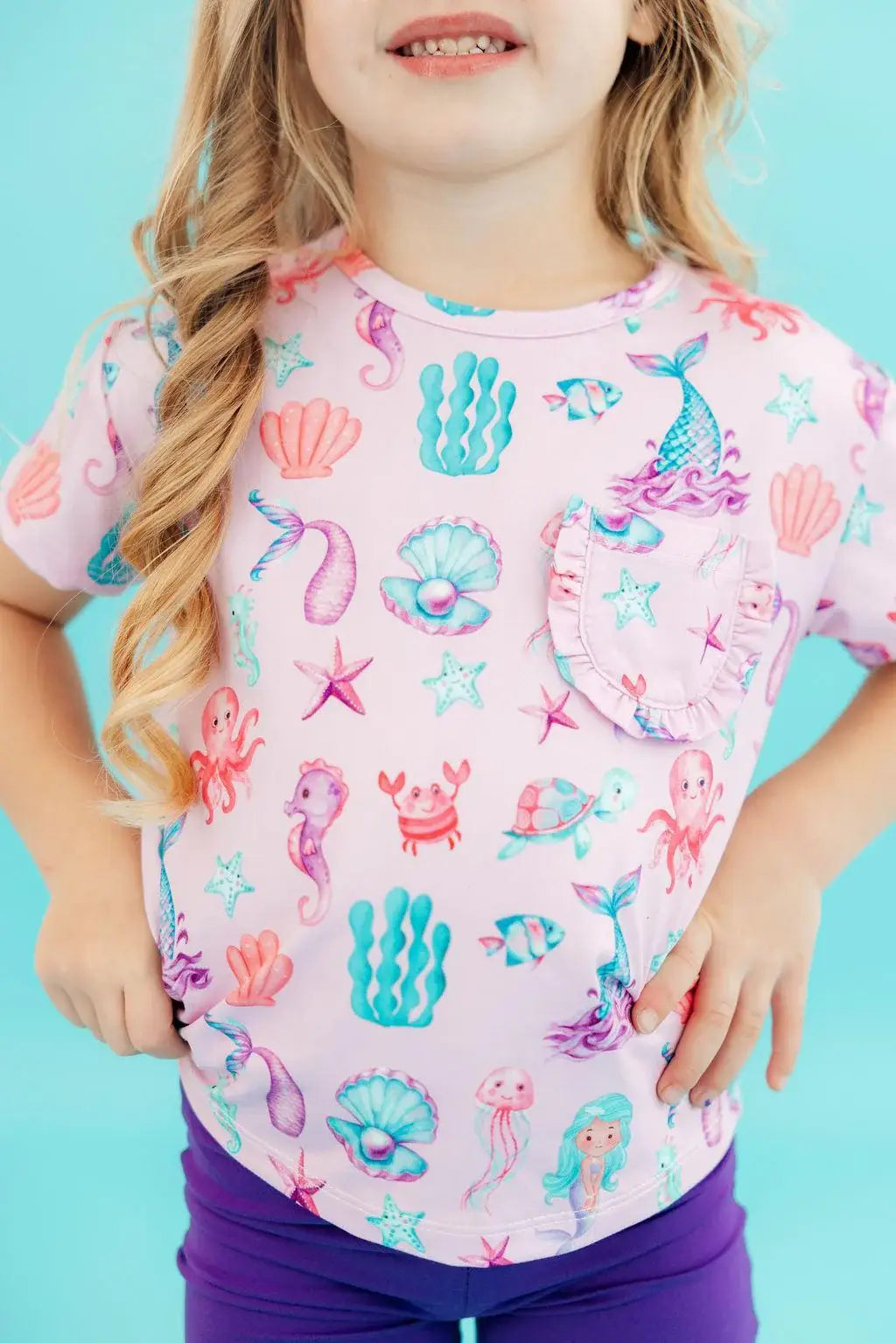 Under the Sea Ruffle Pocket Tee - Mila & Rose ® - Flyclothing LLC