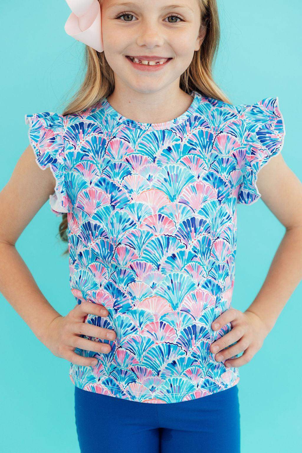 Seaside Shells S/S Ruffle Tee - Mila & Rose ® - Flyclothing LLC