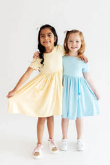 Butter Yellow S/S Pocket Twirl Dress - Mila & Rose ® - Flyclothing LLC