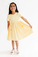 Butter Yellow S/S Pocket Twirl Dress - Mila & Rose ® - Flyclothing LLC
