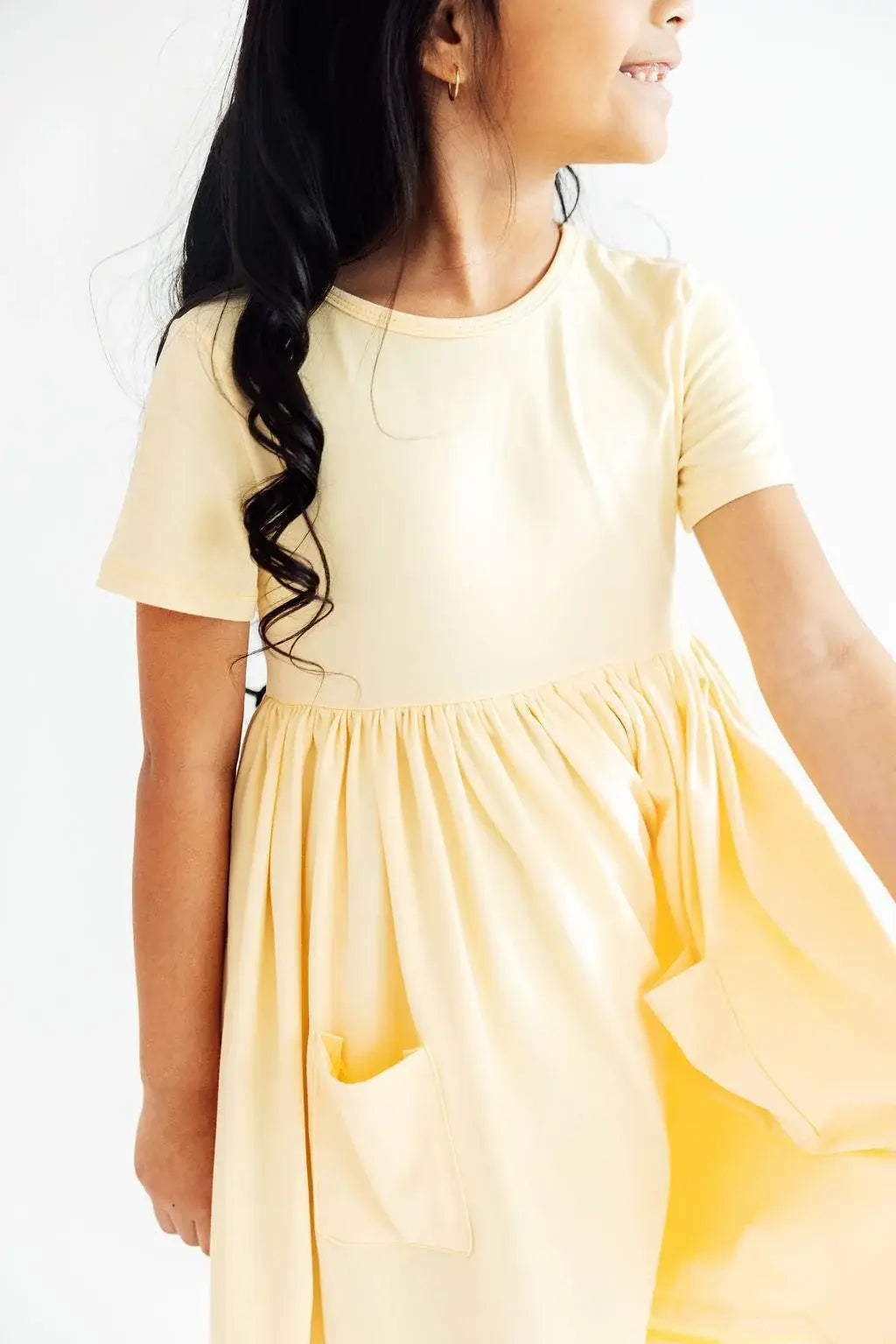 Butter Yellow S/S Pocket Twirl Dress - Mila & Rose ® - Flyclothing LLC