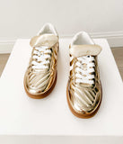 Milan Metallic Sneaker in Gold - Naughty Monkey - Flyclothing LLC