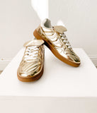 Milan Metallic Sneaker in Gold - Naughty Monkey - Flyclothing LLC