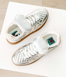 Milan Metallic Sneaker in Silver - Naughty Monkey - Flyclothing LLC
