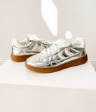 Milan Metallic Sneaker in Silver - Naughty Monkey - Flyclothing LLC