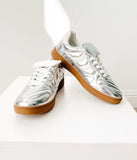 Milan Metallic Sneaker in Silver - Naughty Monkey - Flyclothing LLC