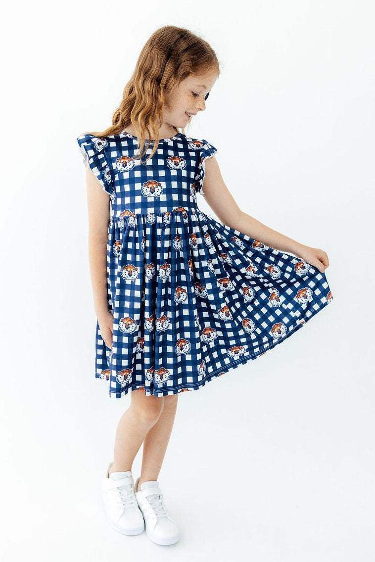 Auburn Plaid Aubie Flutter Twirl Dress - Mila & Rose ® - Flyclothing LLC
