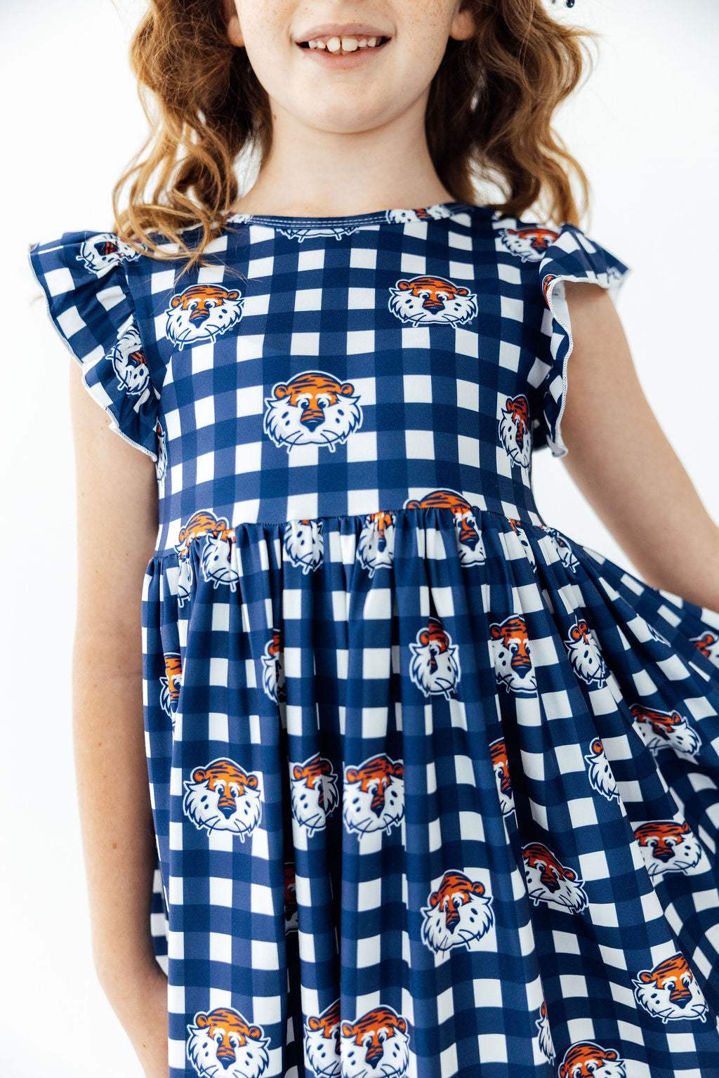 Auburn Plaid Aubie Flutter Twirl Dress - Mila & Rose ® - Flyclothing LLC