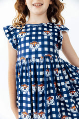 Auburn Plaid Aubie Flutter Twirl Dress - Mila & Rose ® - Flyclothing LLC