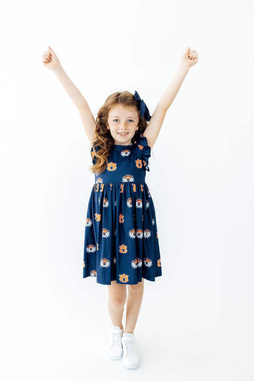 Auburn Blue Aubie Flutter Twirl Dress - Mila & Rose ® - Flyclothing LLC