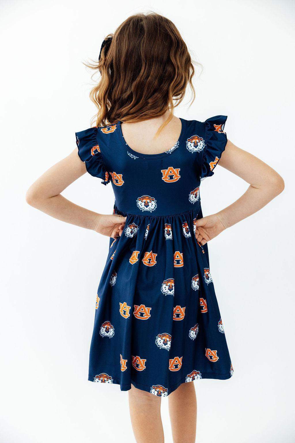 Auburn Blue Aubie Flutter Twirl Dress - Mila & Rose ® - Flyclothing LLC