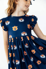 Auburn Blue Aubie Flutter Twirl Dress - Mila & Rose ® - Flyclothing LLC