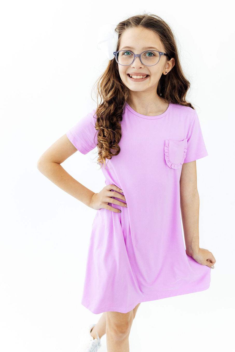 Bright Lilac T-Shirt Dress - Mila & Rose ® - Flyclothing LLC