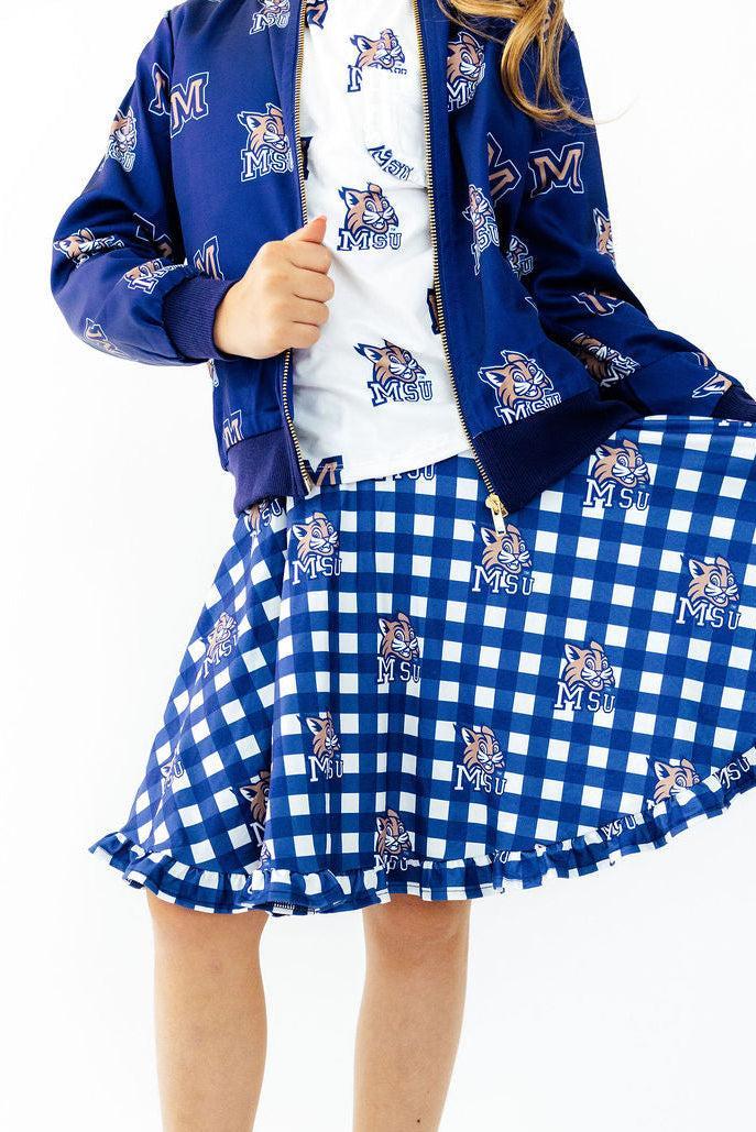 Montana State University Plaid Bobcat Ruffle Twirl Skort - Mila & Rose ® - Flyclothing LLC