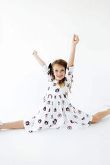 Auburn White Aubie 3/4 Sleeve Pocket Twirl Dress - Mila & Rose ® - Flyclothing LLC
