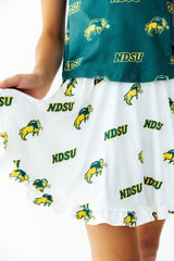 North Dakota State University White Bison Ruffle Twirl Skort