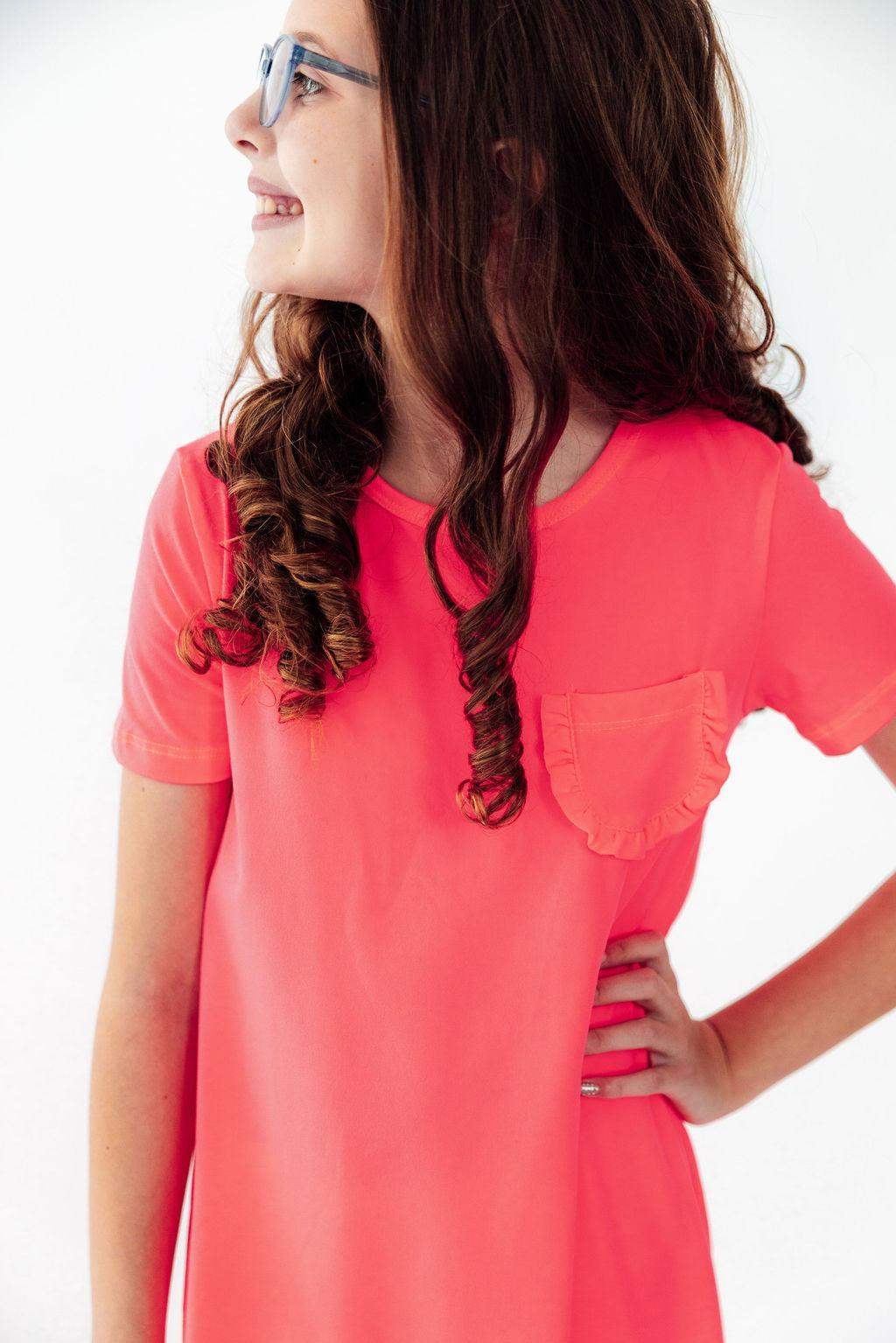Neon Pink T-Shirt Dress - Mila & Rose ® - Flyclothing LLC