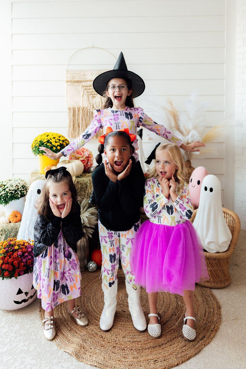 Tied with a Boo Lavender L/S Pocket Twirl Dress - Mila & Rose ® - Flyclothing LLC