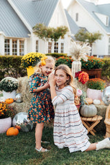 Fall Stripes 3/4 Sleeve Pocket Twirl Dress - Mila & Rose ® - Flyclothing LLC