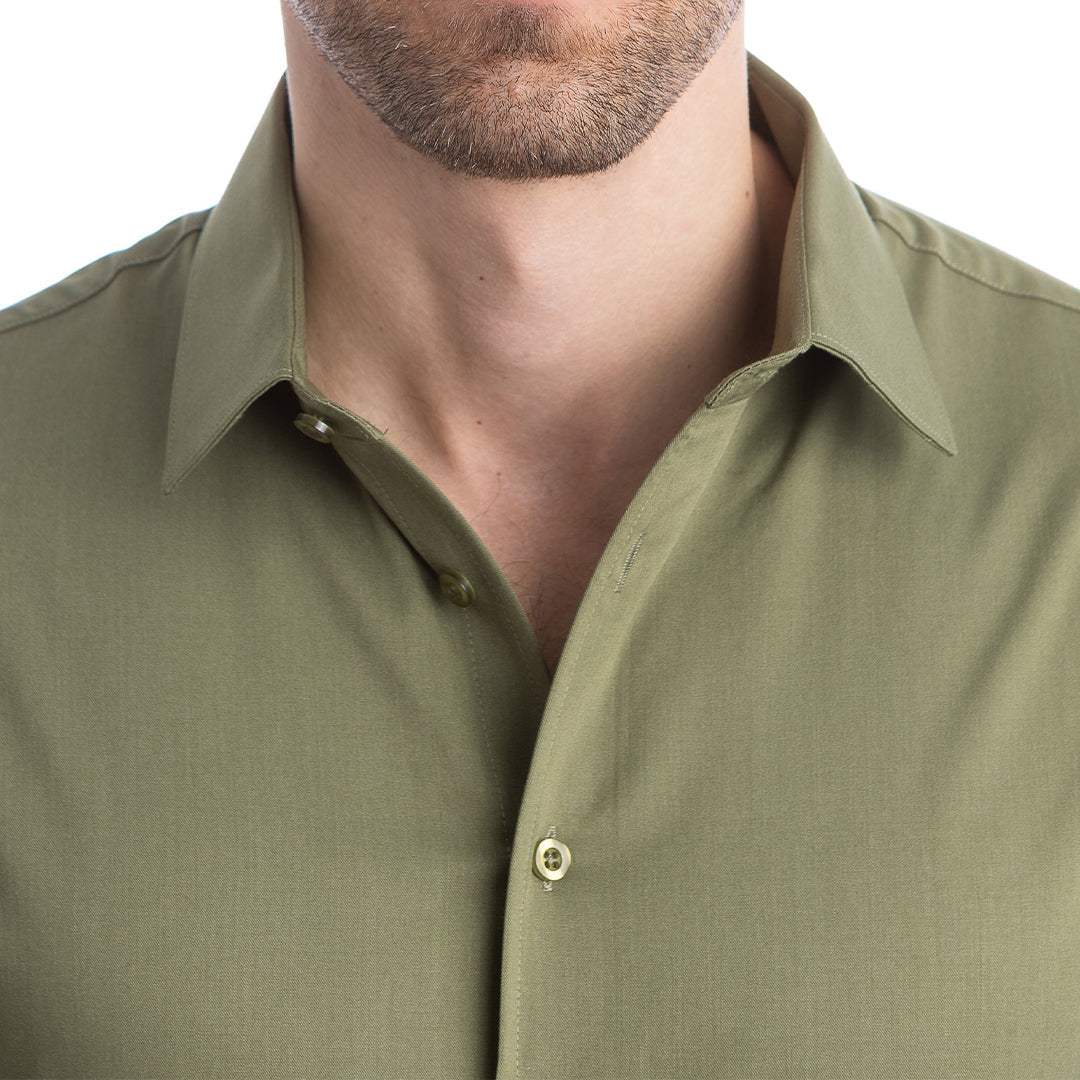 goTIELESS Ultimate Dress Shirt (Army Green) - Million Dollar Collar - Flyclothing LLC