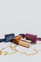 Mini Faux Leather Belt Bag – Chic with Gold Link Chain - Boho Clothing and Accessories - Flyclothing LLC