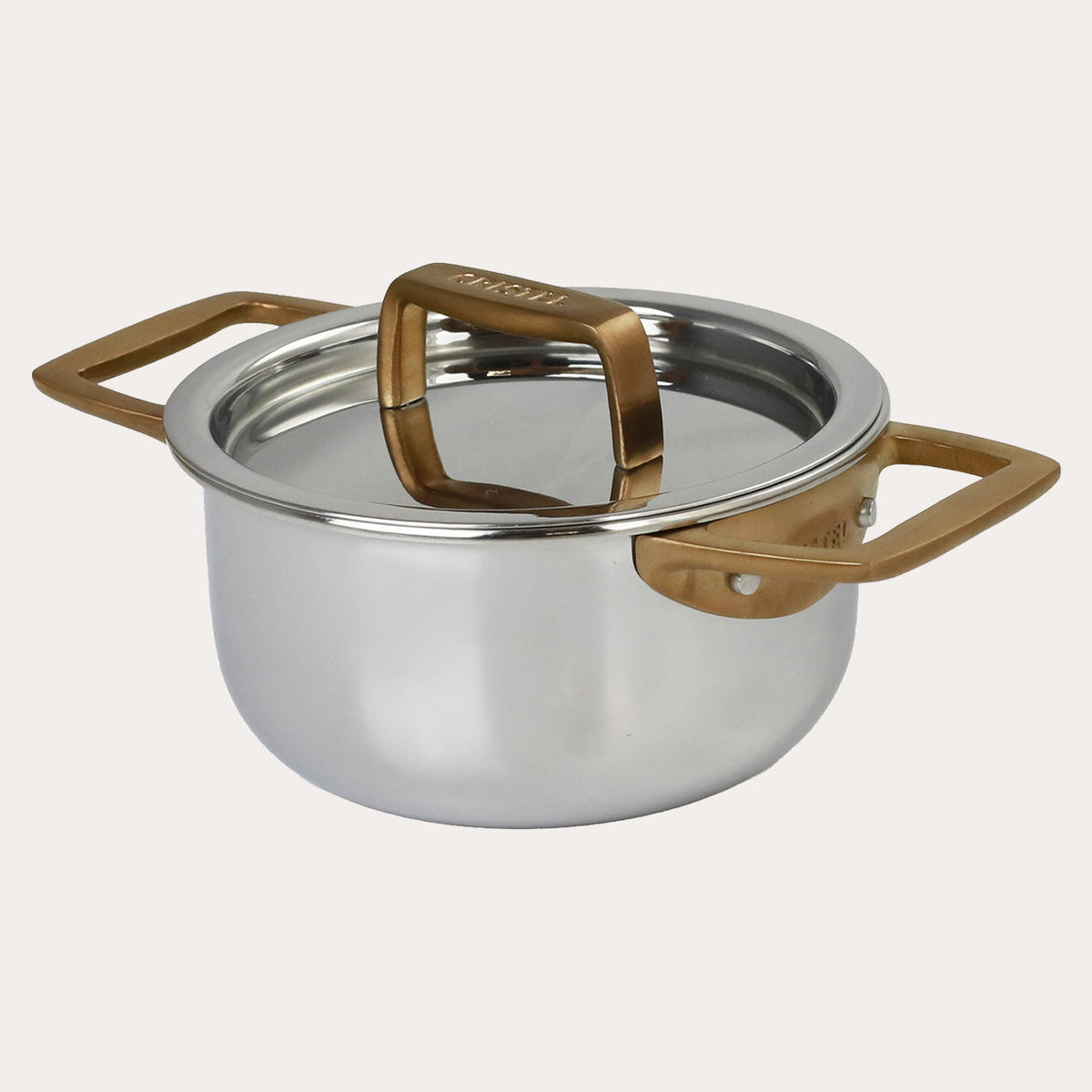 Mini Stewpan with Antique Brass side handles - CRISTEL USA - Flyclothing LLC