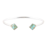 Mirror Image Blue Turquoise and Sterling Silver Cuff Bracelet - Barse Jewelry
