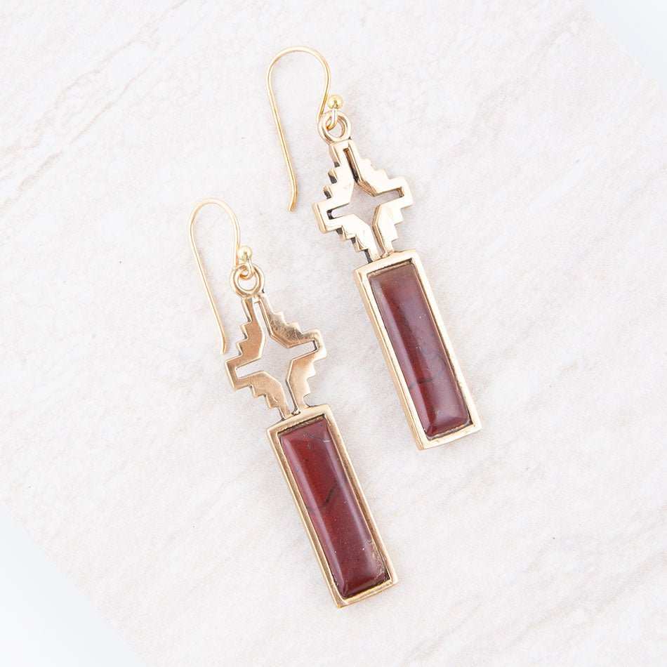 Mission Red Rainbow Jasper Earrings - Barse Jewelry - Flyclothing LLC