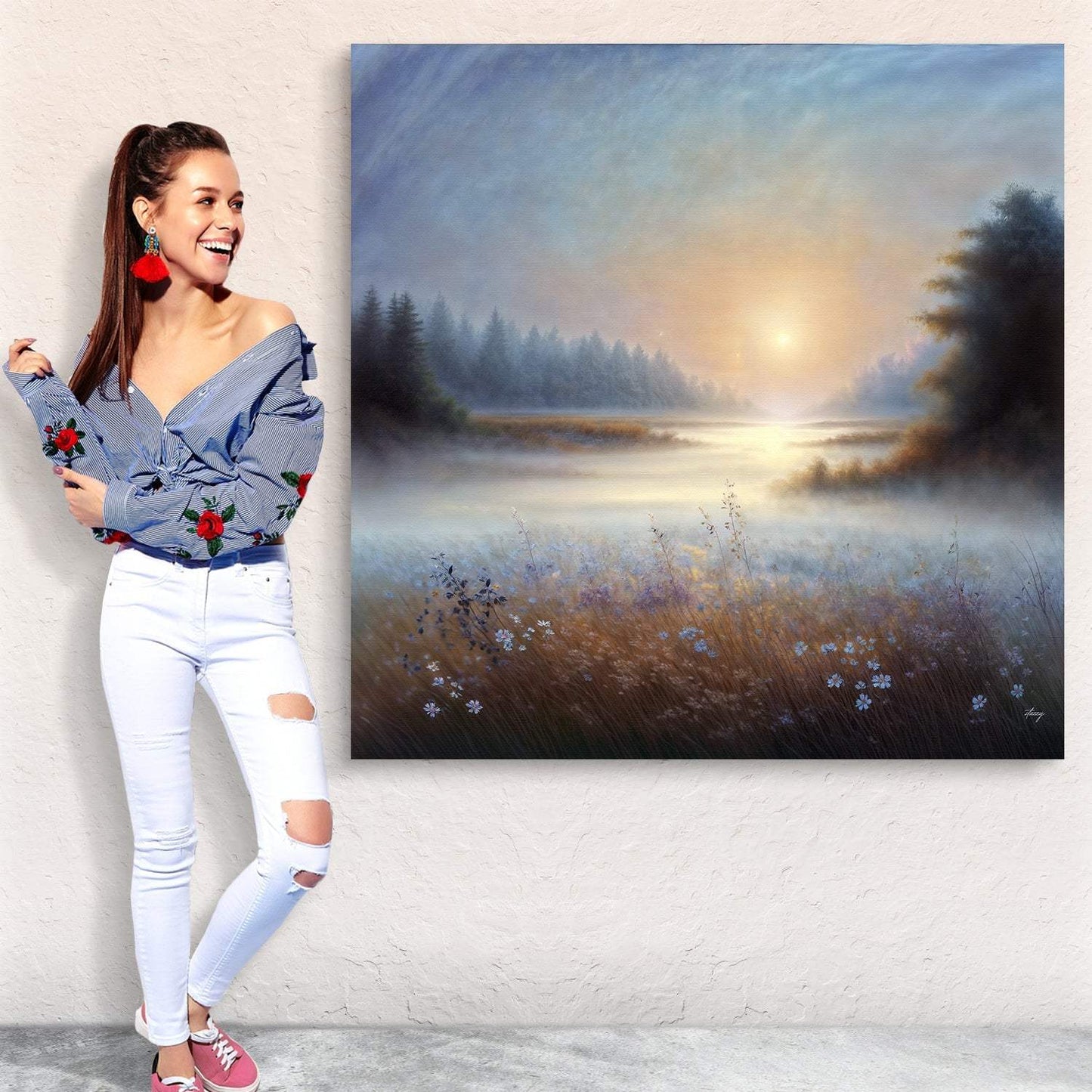 Canvas Print: Misty Serenade - Tailored Canvases - Flyclothing LLC