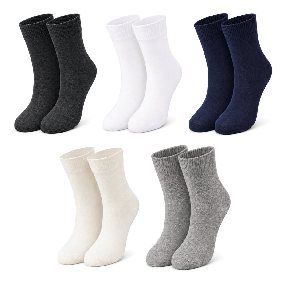 tittimitti® Kids’ 98% Organic Cotton Crew Socks 5-Pack – Ages 1–12, School Socks - tittimitti - Flyclothing LLC