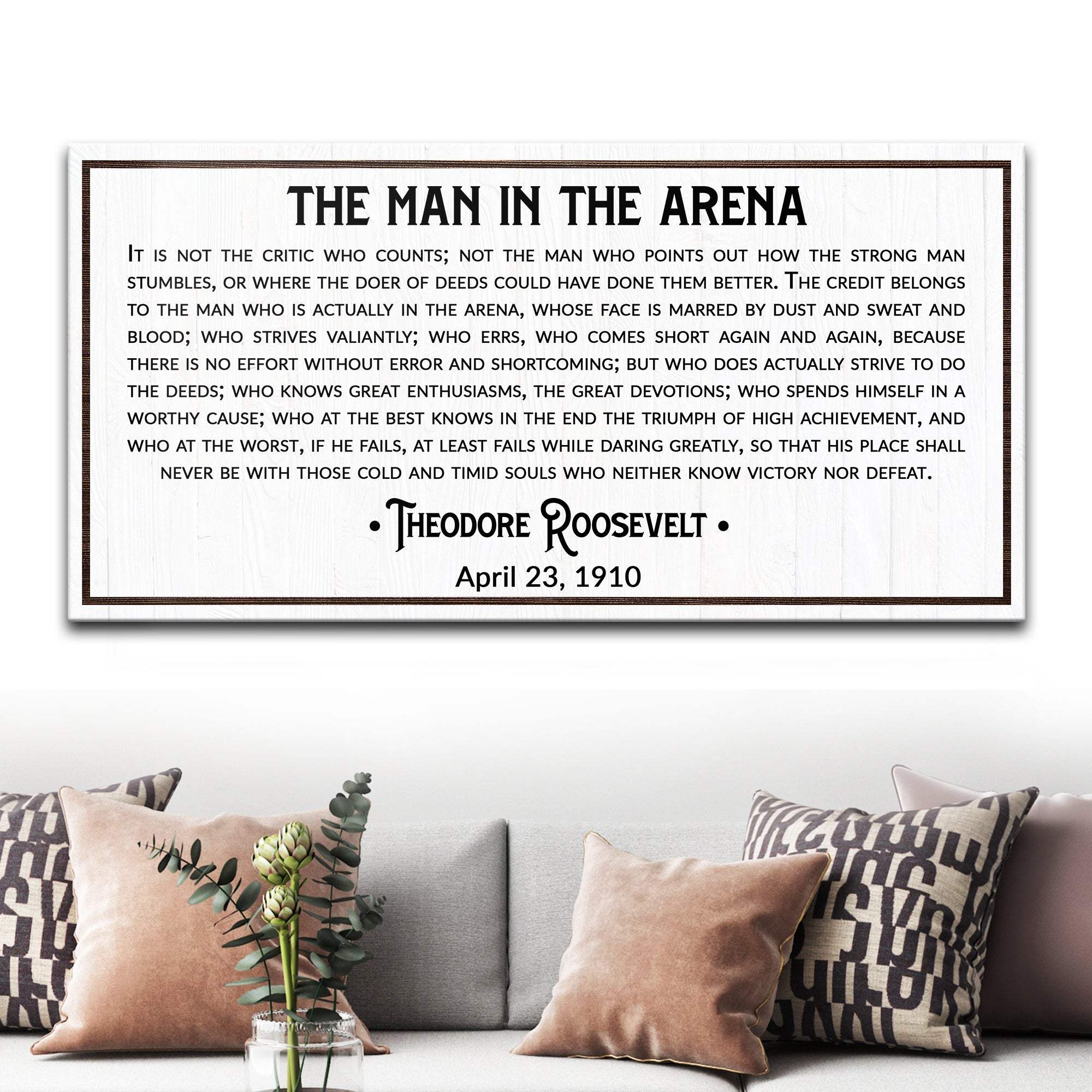 The Man In The Arena Sign VIII - Tailored Canvases - Flyclothing LLC