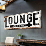 Open Daily Lounge Rustic Sign - Tailored Canvases - Flyclothing LLC