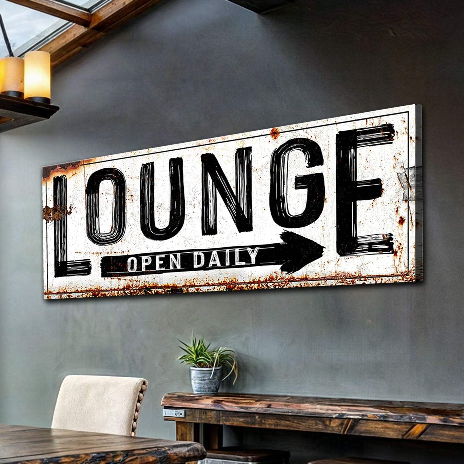 Open Daily Lounge Rustic Sign - Tailored Canvases - Flyclothing LLC