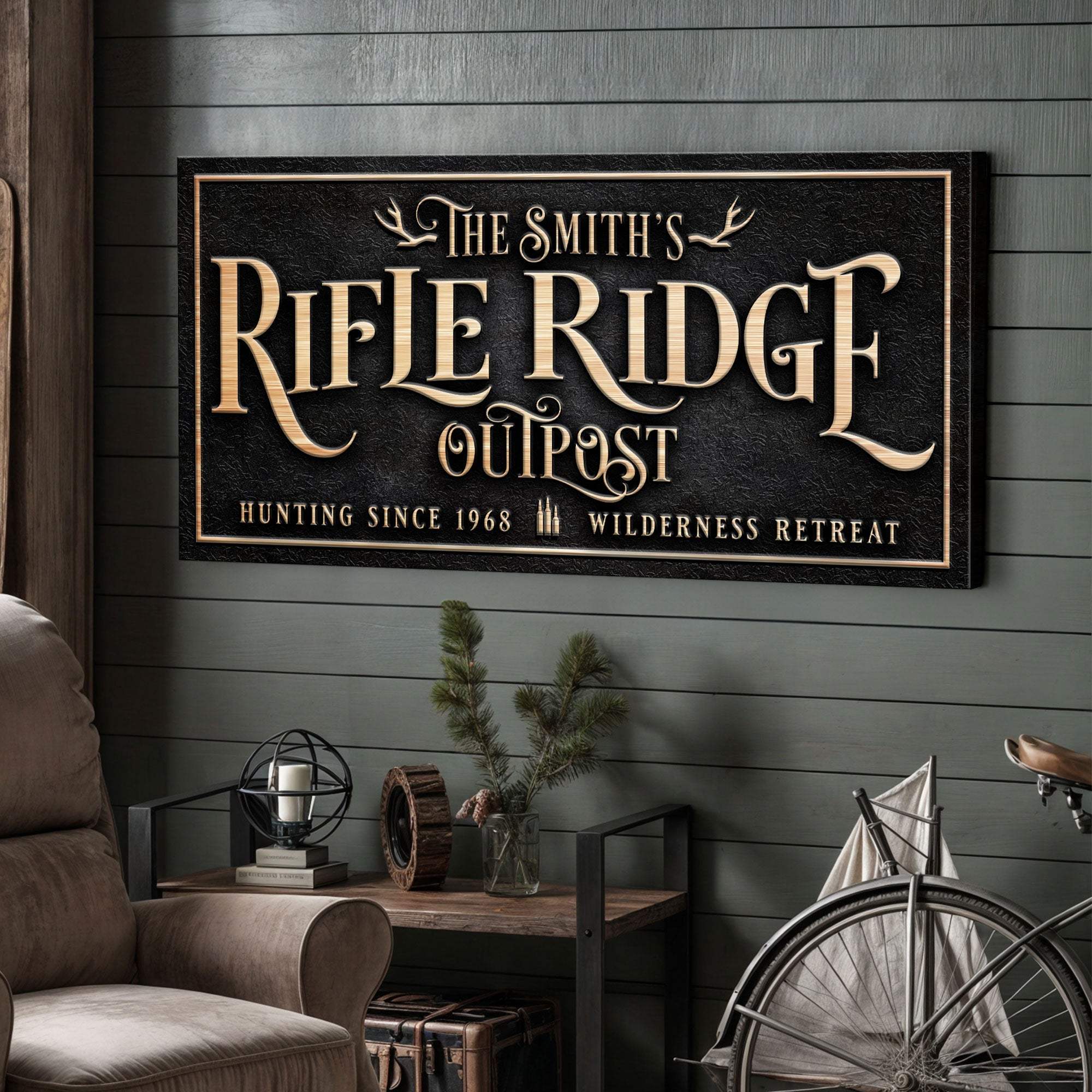 Personalized Rifle Ridge Outpost Family Sign - Tailored Canvases - Flyclothing LLC