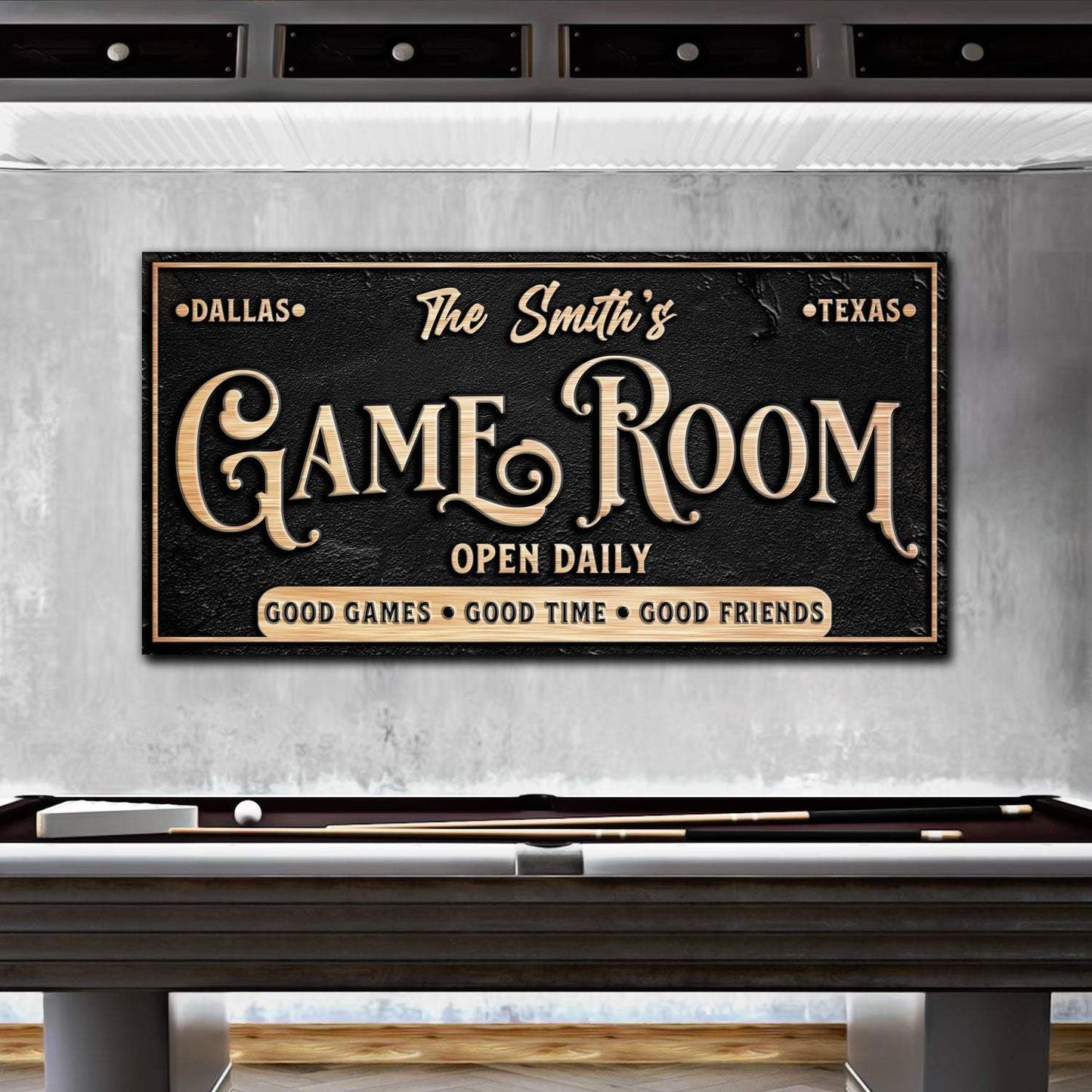 Personalized Game Room Sign - Tailored Canvases - Flyclothing LLC