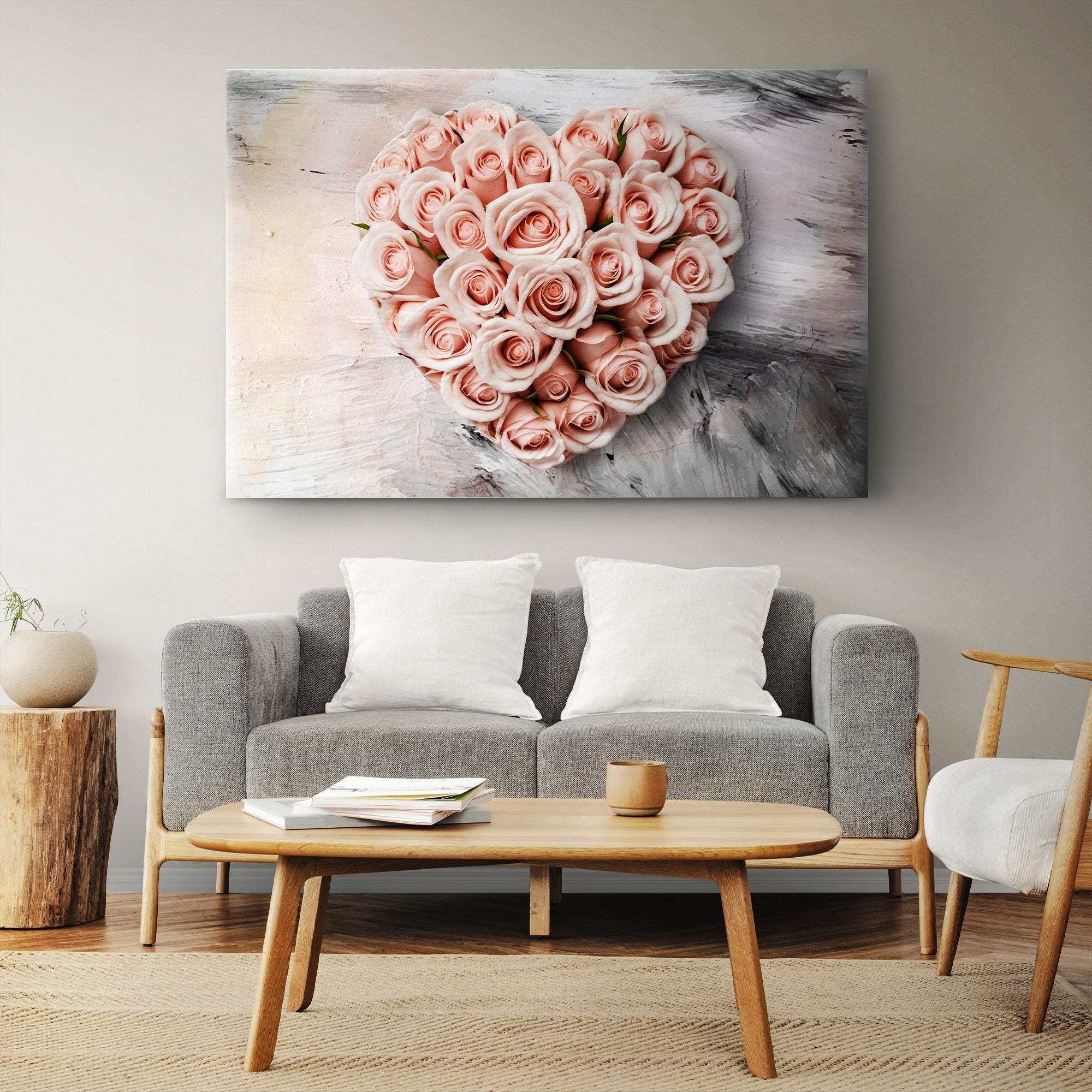 Floral Heart Wall Art II - Tailored Canvases - Flyclothing LLC