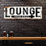 Open Daily Lounge Rustic Sign - Tailored Canvases - Flyclothing LLC