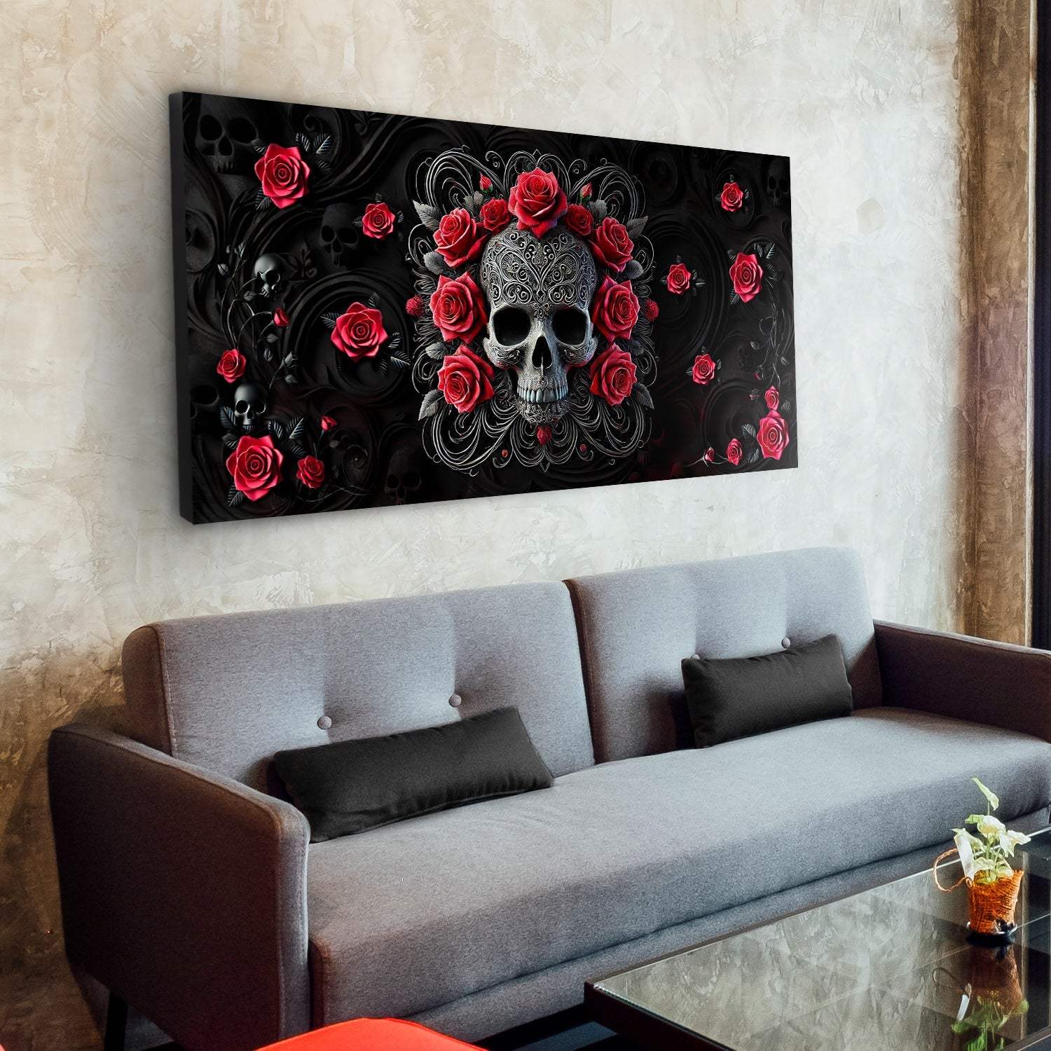 3D Vintage Skull Wall Art II - Tailored Canvases - Flyclothing LLC