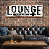 Open Daily Lounge Rustic Sign - Tailored Canvases - Flyclothing LLC