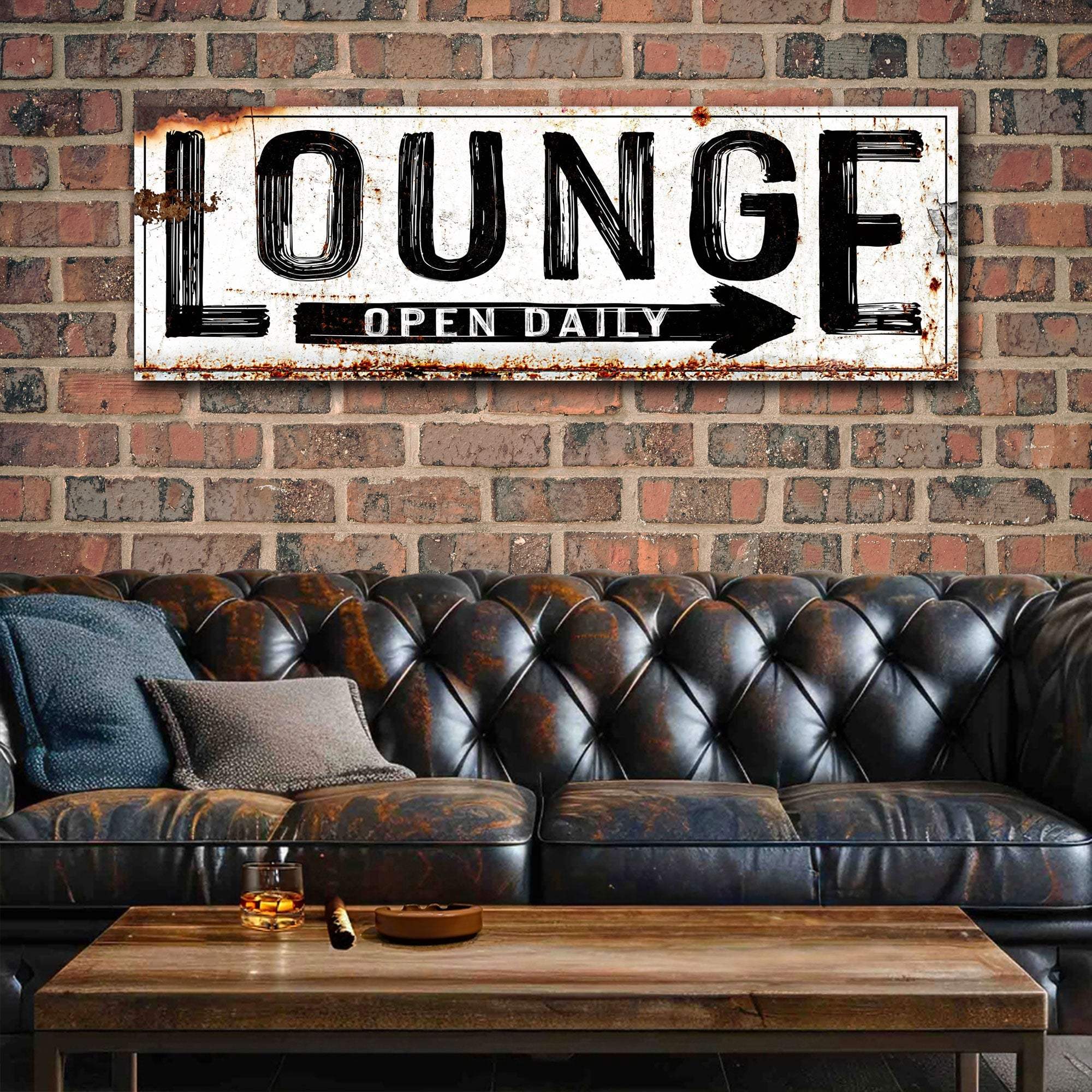 Open Daily Lounge Rustic Sign - Tailored Canvases - Flyclothing LLC