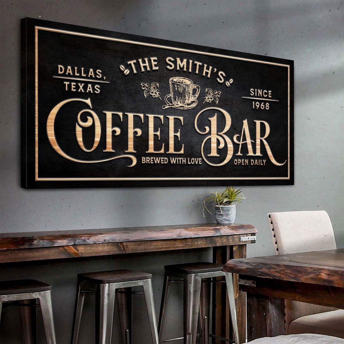 Personalized Coffee Bar Sign II - Tailored Canvases - Flyclothing LLC