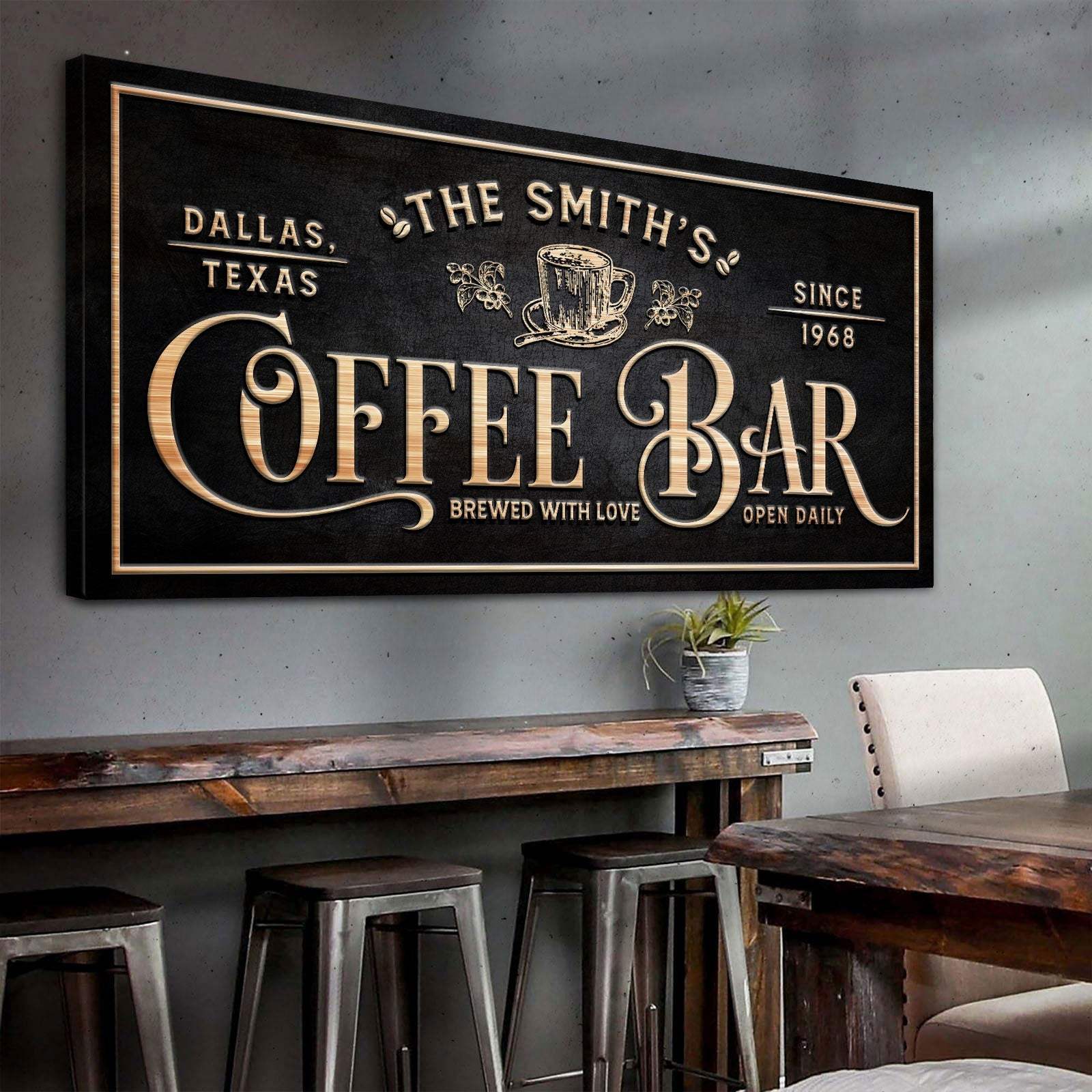 Personalized Coffee Bar Sign II - Tailored Canvases - Flyclothing LLC