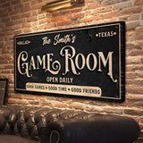 Personalized Game Room Sign - Tailored Canvases - Flyclothing LLC
