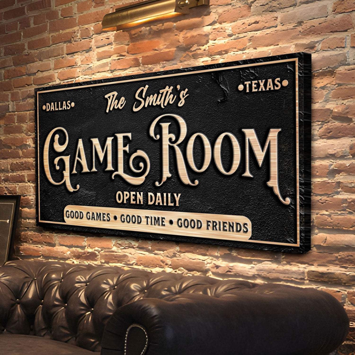 Personalized Game Room Sign - Tailored Canvases - Flyclothing LLC