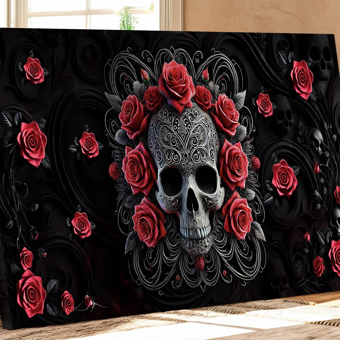3D Vintage Skull Wall Art II - Tailored Canvases - Flyclothing LLC